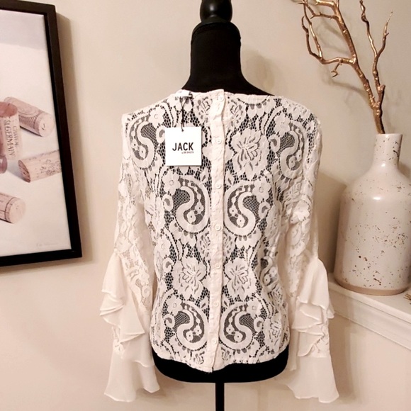 New JACK by BB DAKOTA (Romantic Flounce Sleeve Blouse) - Picture 3 of 3